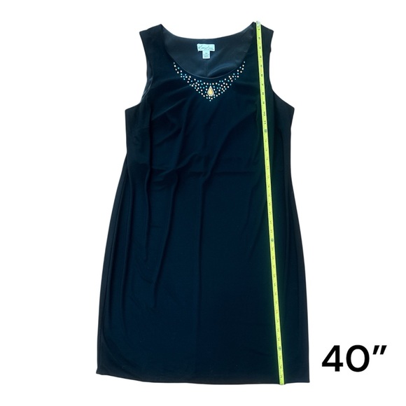 Kim Rogers Black Midi Dress with Colorful Embellishments - Picture 7 of 8